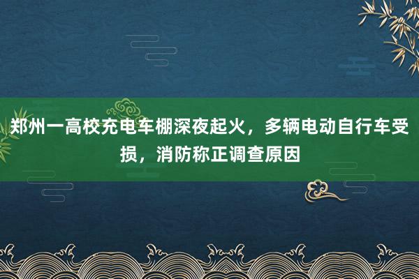 郑州一高校充电车棚深夜起火，多辆电动自行车受损，消防称正调查原因