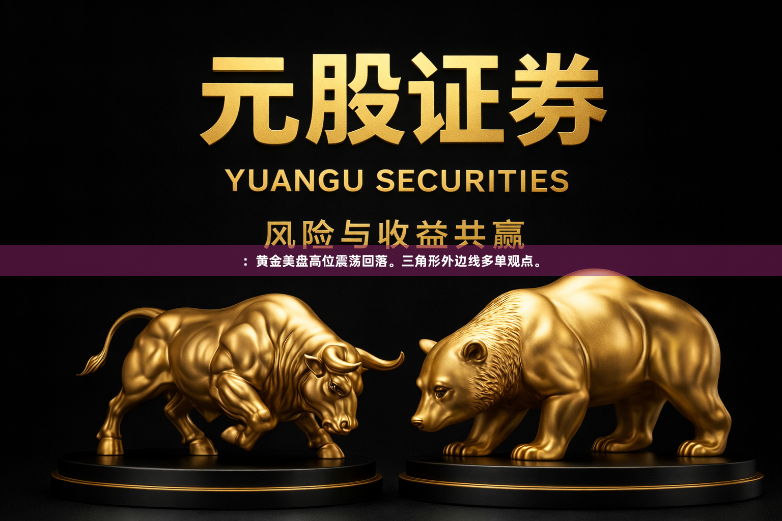 ：黄金美盘高位震荡回落。三角形外边线多单观点。